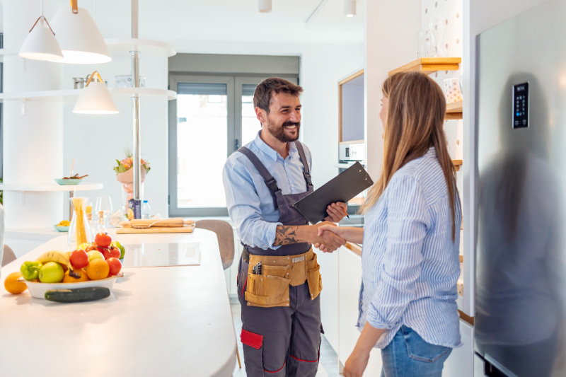 hand shake with worker