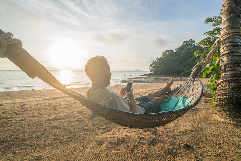 man on hammock